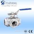 Stainless Steel 3 Way T Type Ball Valve with ISO Pad and Lock Device